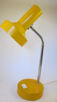 Lampe de bureau jaune années 70 - VENDUE
